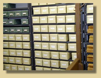 file boxes of the Dryden Collection